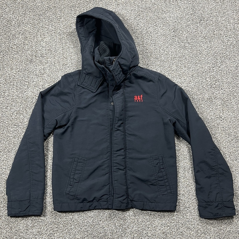 Abercrombie Jacket Boys XL Blue All Season Weather‎ Warrior Lined Full Zip Coat